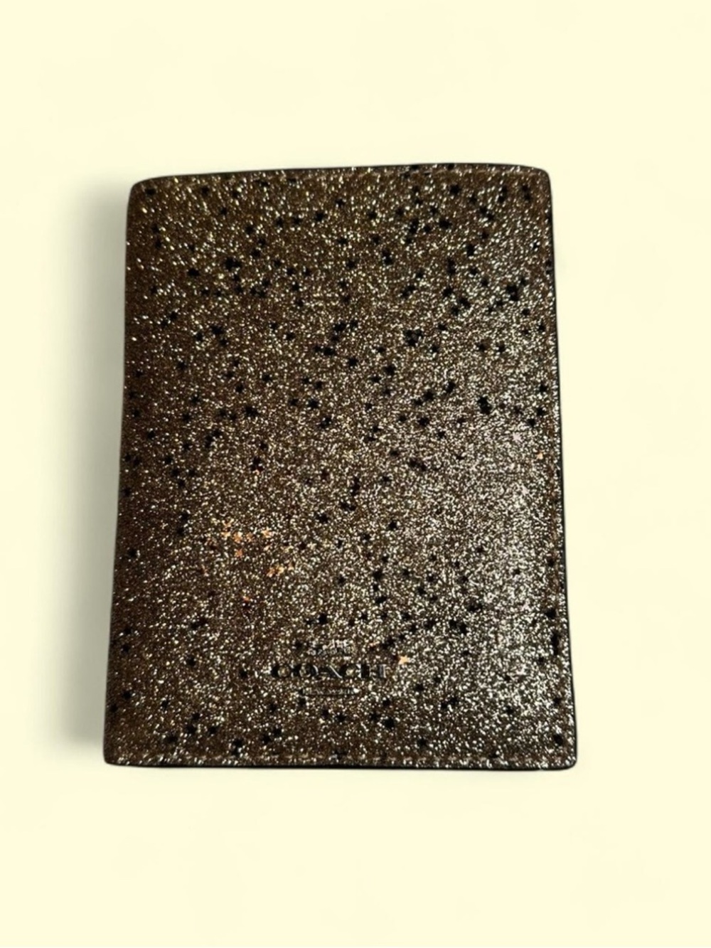 NWT Coach Gold Star Glitter Passport Case Wallet - Rare